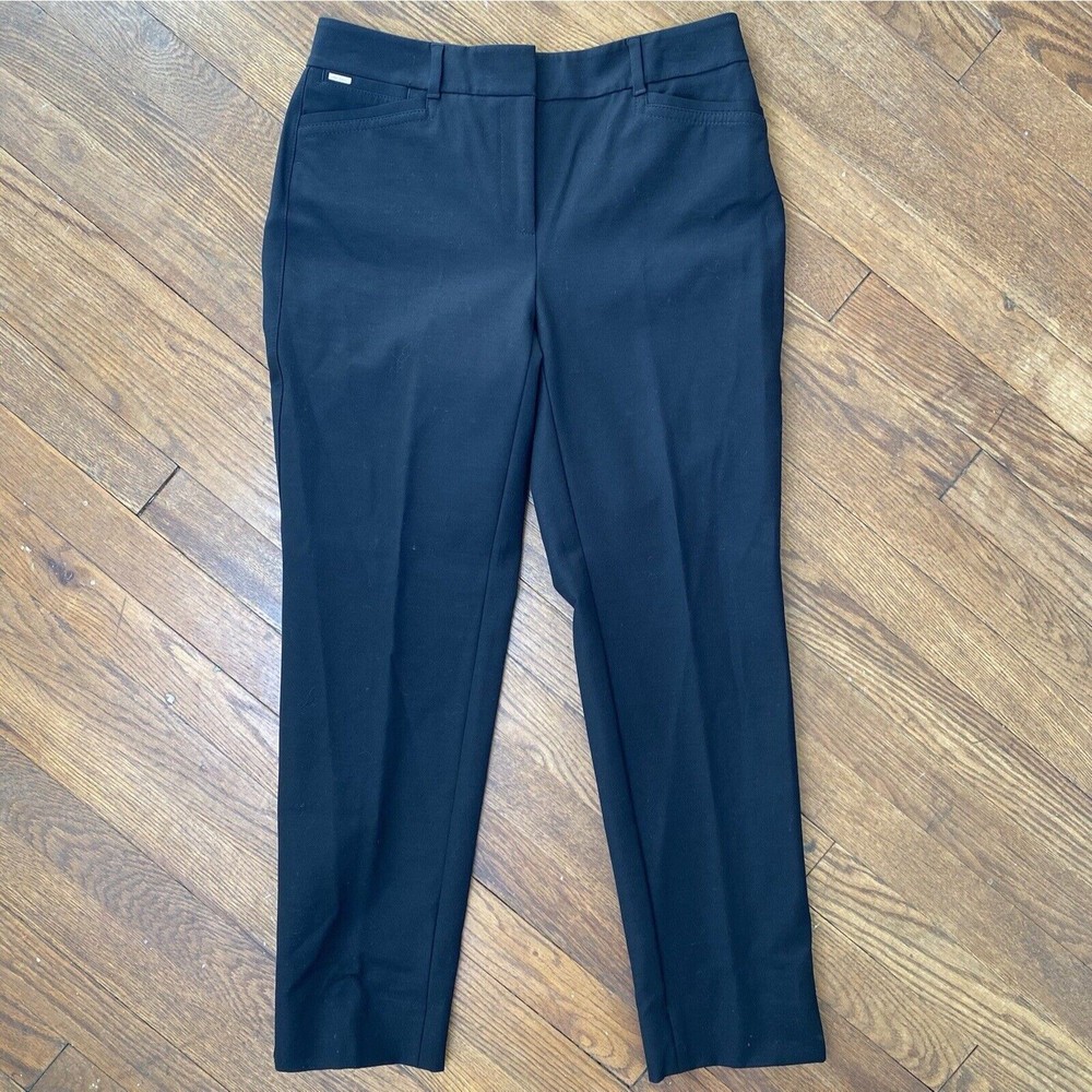White House Black Market Women’s Black Slim Fit Straight Leg Ankle Pants Size 4R